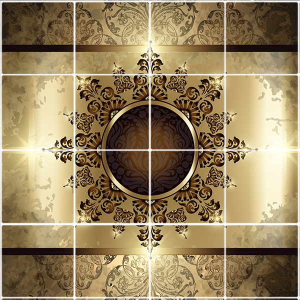 تایل سقفی طرح اسلیمی کد ST 6116-16 سایز 60x60 سانتی متر مجموعه 16عددی