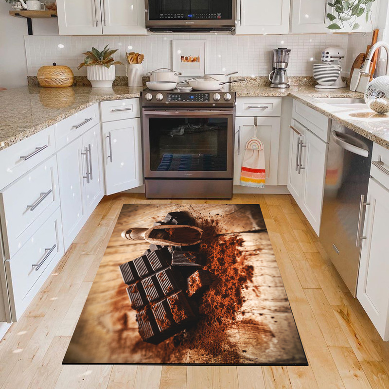 فرش پارچه ای مدل آشپزخانه طرح شکلات تخته ای کد 6049