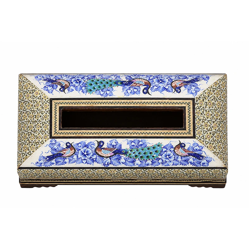 جای دستمال کاغدی خاتم کاری چوبی کد 4079