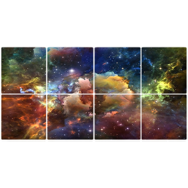 تایل سقفی  آسمان مجازی طرح کهکشان کد ST 7194-8 سایز 60x60 سانتی متر مجموعه 8عددی