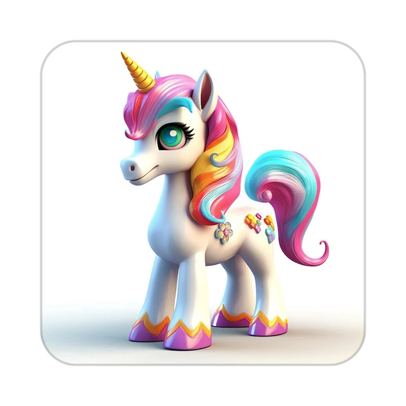 زیر لیوانی کاکتی طرح اسب تک شاخ و یونیکورن مدل mp32142