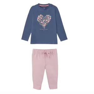 ست تی شرت و شلوار دخترانه لوپیلو مدل قلب و گل 137