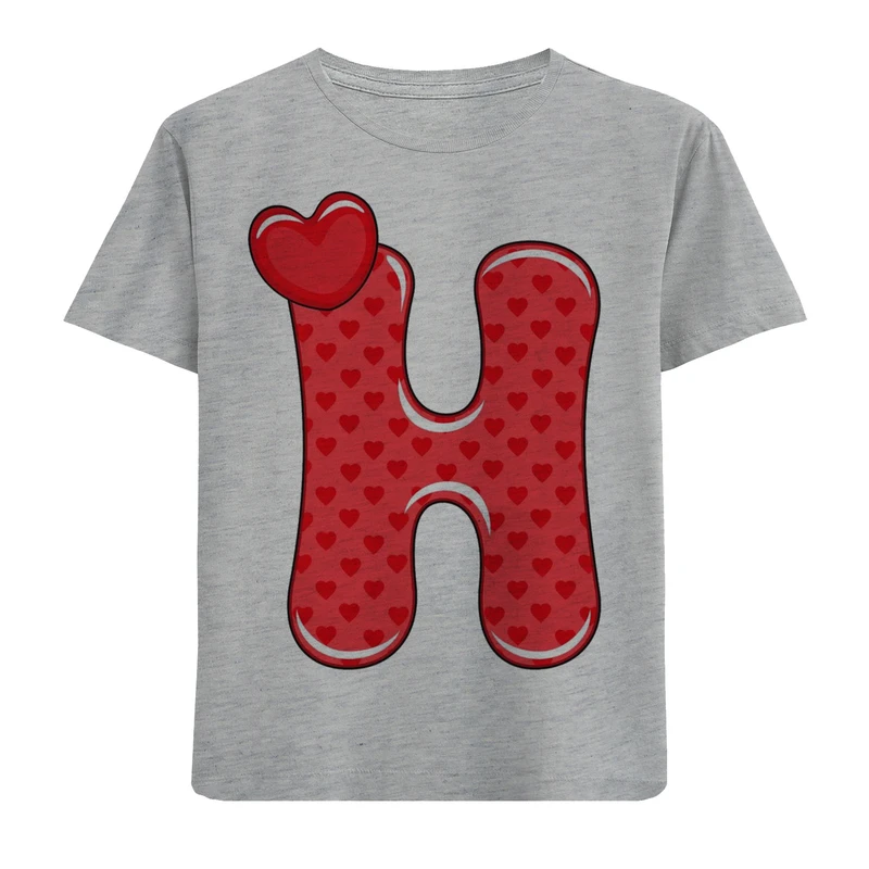 تیشرت آستین کوتاه دخترانه طرح H کد F147