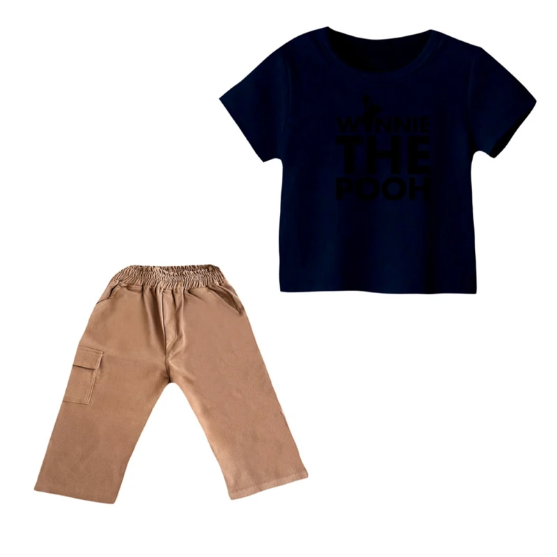 ست تی شرت و شلوارک پسرانه مدل پو کد 7