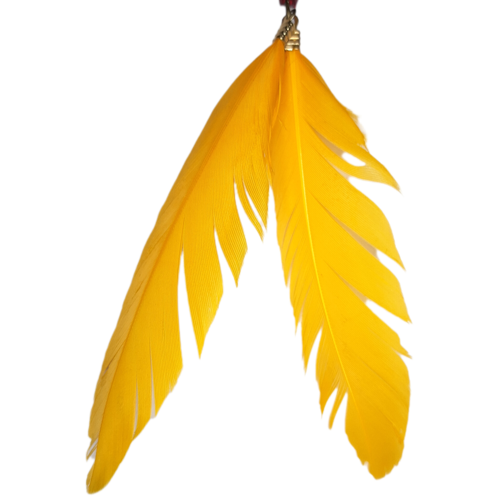 گوشواره دستساز زنانه مدل آویز طرح پر طبیعی کد 00159