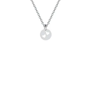 گردنبند نقره زنانه هایکا مدل قلب و دایره n.ha2_1 909