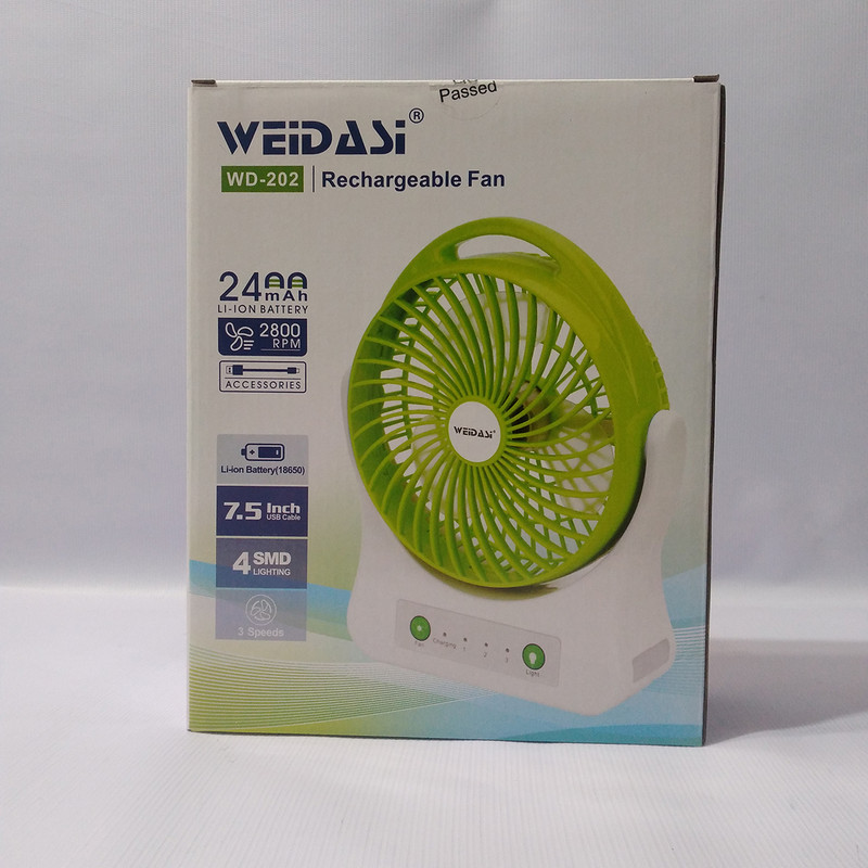 پنکه شارژی ویداسی مدل WD-202