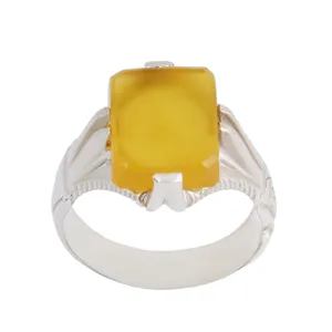 انگشتر نقره مردانه بازرگانی میلادی مدل عقیق شرف الشمس کد AM_2661