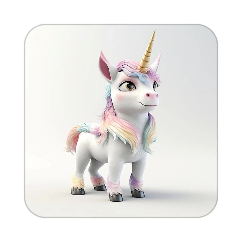 زیر لیوانی کاکتی طرح اسب تک شاخ و یونیکورن مدل mp30193