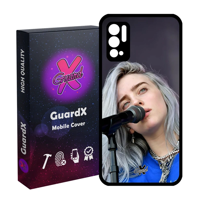 کاور گارد ایکس طرح Billie Eilish مدل Glass10242 مناسب برای گوشی موبایل شیائومی Redmi Note 10 5G / Poco M3 Pro