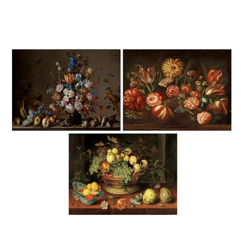 	 تابلو شاسی طرح گل و گلدان کد SET206 مجموعه 3 عددی