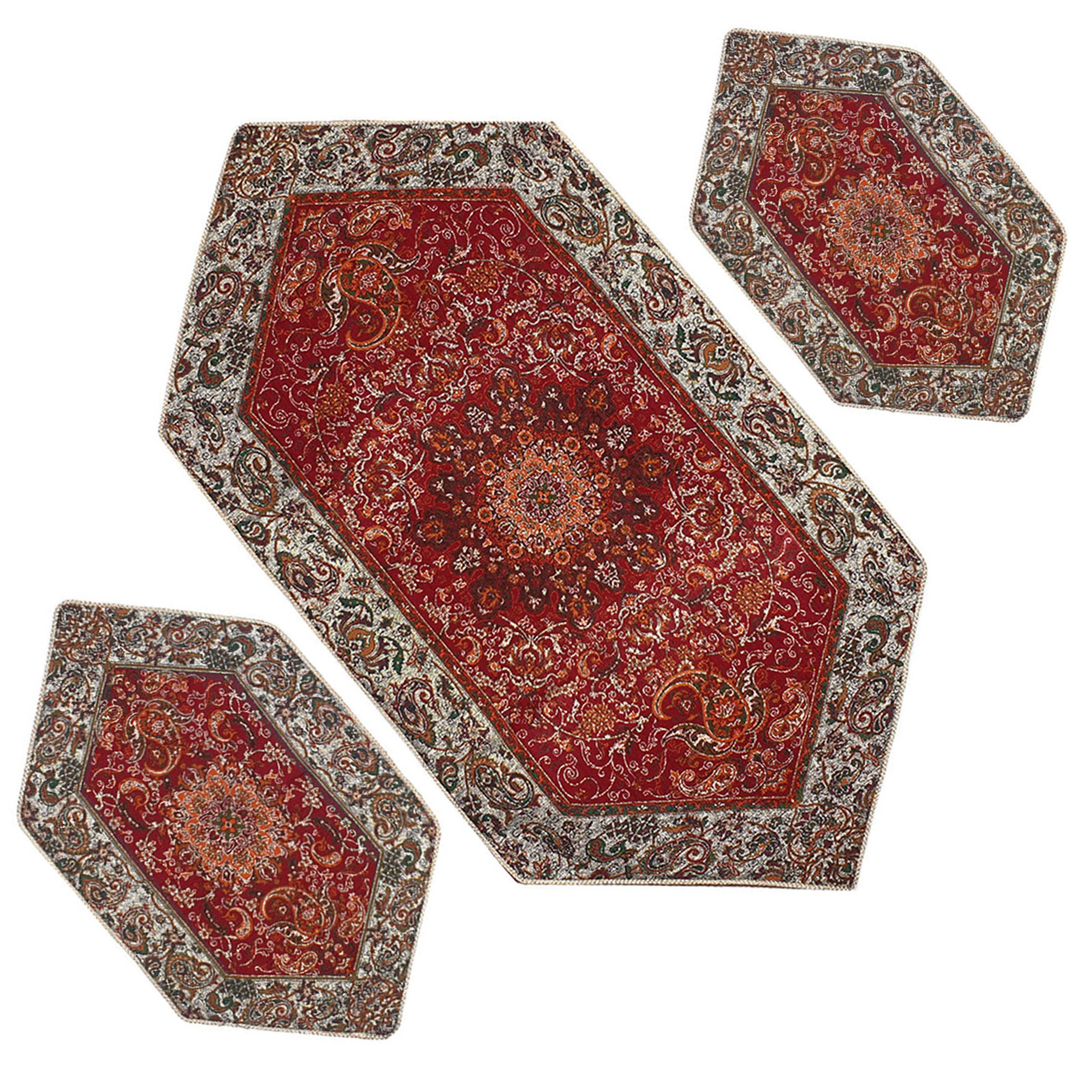 ست سه تکه رومیزی مدل قاجار کد RH3-3