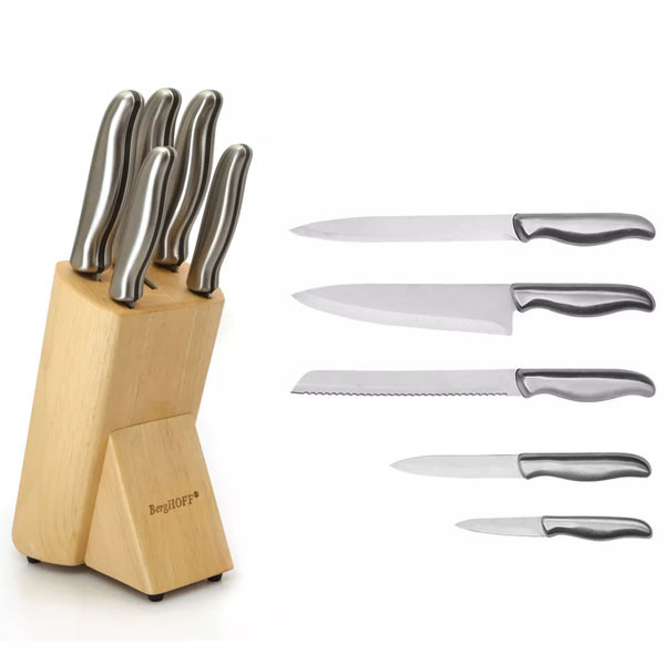 ست چاقو آشپزخانه 6 پارچه برگهف مدل Knife Block Crest