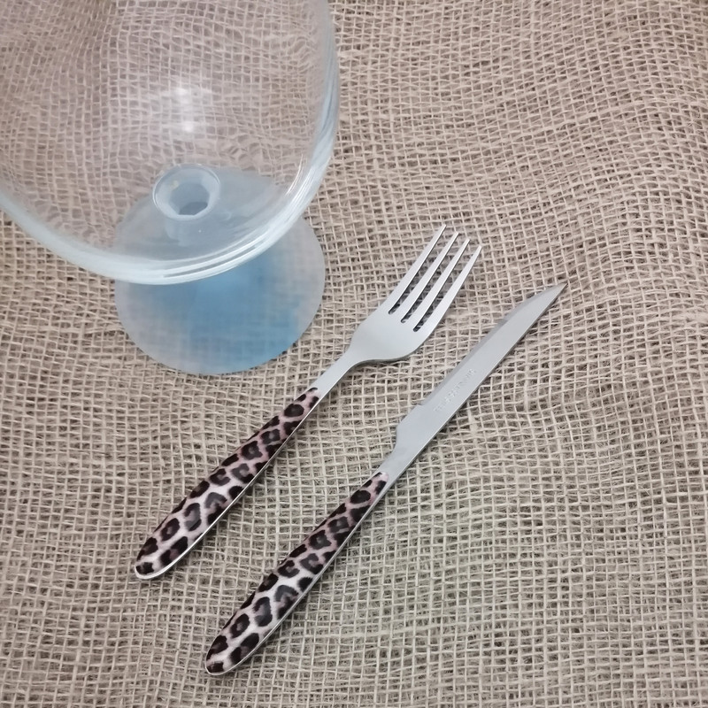 سرویس کارد و چنگال میوه خوری 12 پارچه 6 نفره سیلوا مدل پلنگی