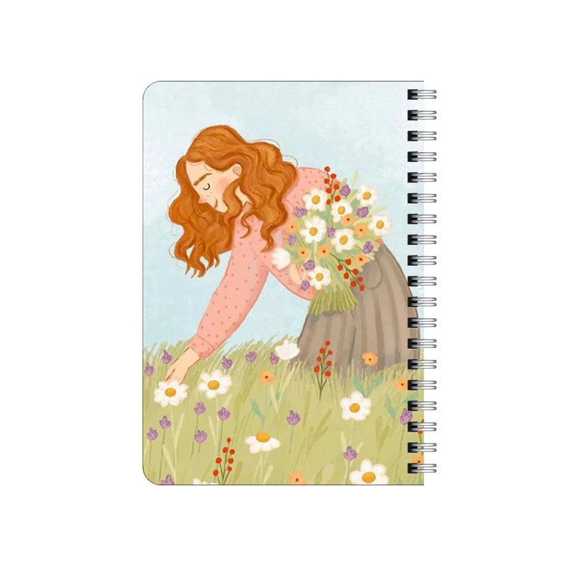 دفترچه یادداشت بامبیلیپ مدل چوبی طرح دختر گل چین کد 2465482