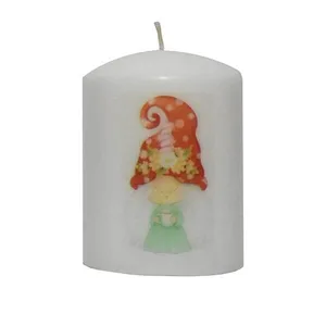 شمع مدل استوانه ای طرح کریسمس کد 2