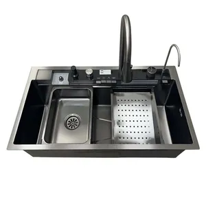 سینک ظرفشویی استیل توکار یک لگنه مدل پیانویی ۵ کلید توکار ۹۰