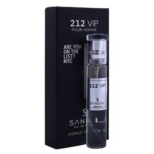 عطر جیبی مردانه صندل مدل 212 VIP حجم 25 میلی لیتر