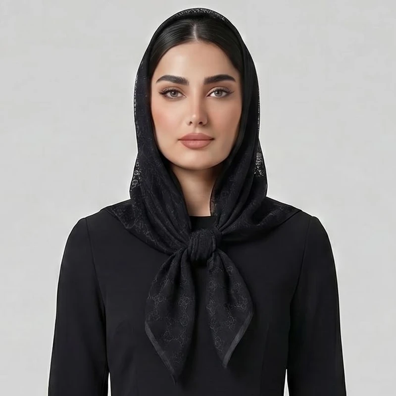 روسری زنانه مدل توری قواره 70