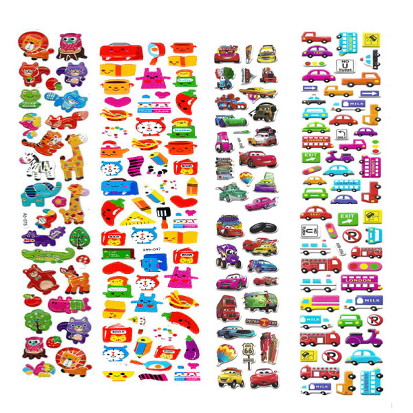 استیکر کودک طرح حیوانات و ماشین و خوراکی و وسیله نقلیه کد MT111 مجموعه 4 عددی