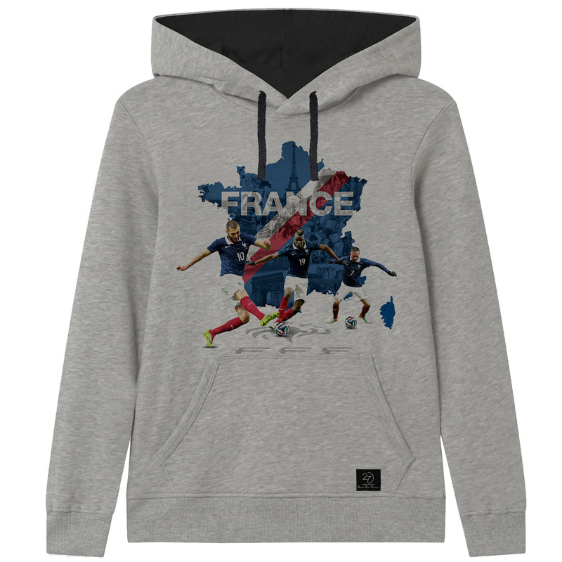 هودی پسرانه 27 مدل France کد V75 رنگ طوسی