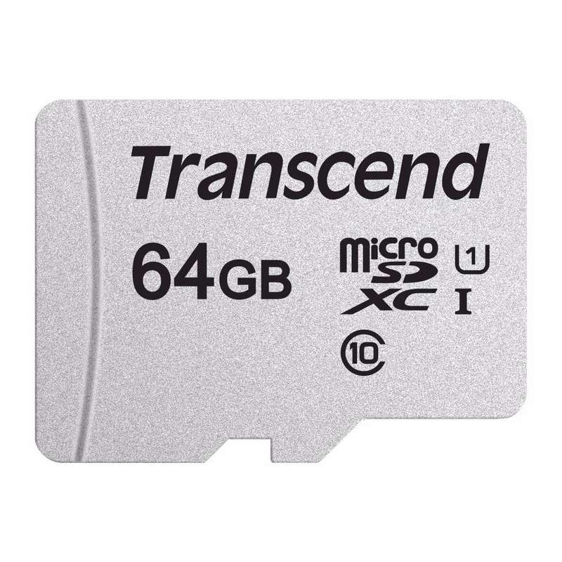 کارت حافظه microSDHC ترنسند مدل 300S کلاس 10 استاندارد UHS-I U1 سرعت 95MBps ظرفیت 64 گیگابایت