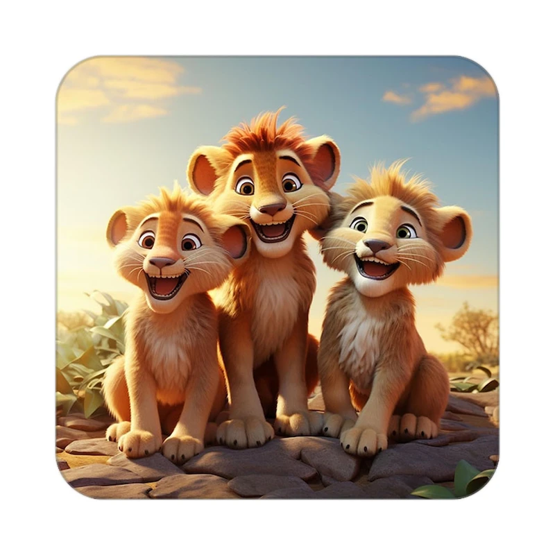 زیر لیوانی کاکتی طرح شیر مدل mp23436