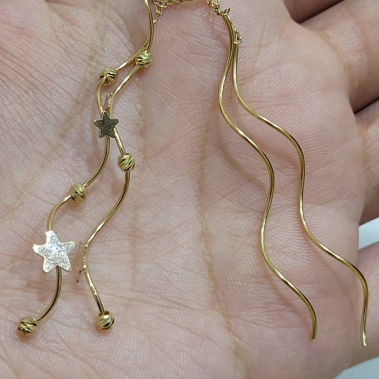 گوشواره بخیه‌ای طلا 18 عیار زنانه مان گالری مدل پیچک ستاره کد EA01-0032100 - 3