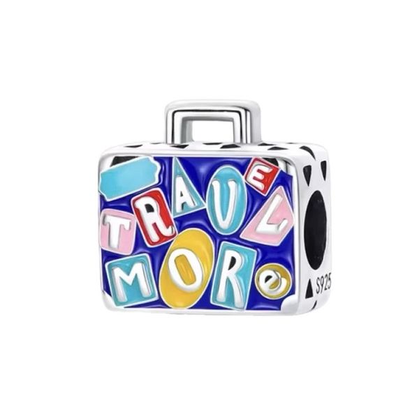 آویز گردنبند نقره زنانه پاندورا مدل Colorful suitcase 65126