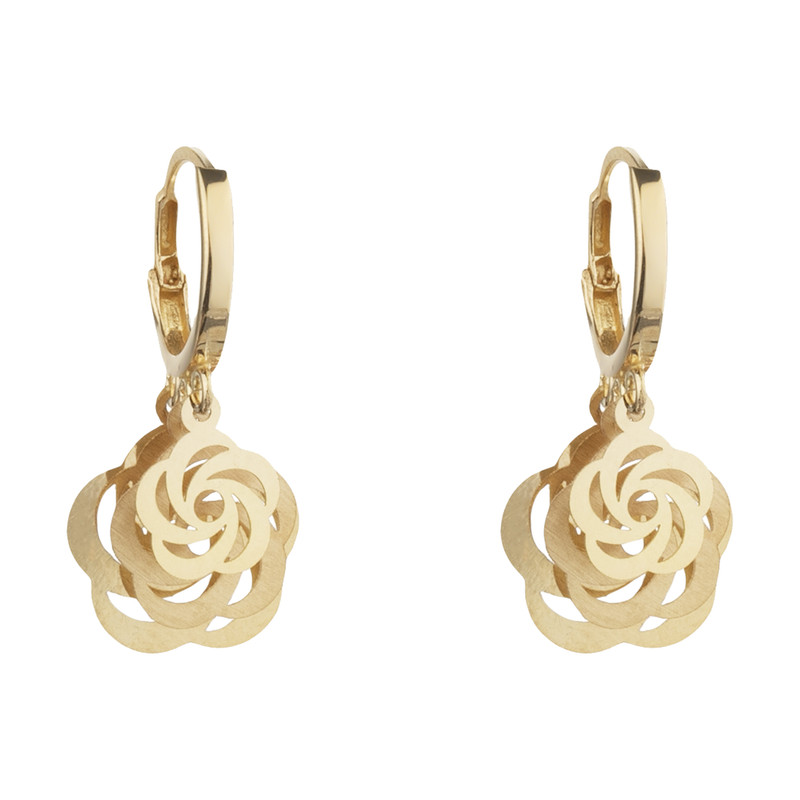 گوشواره کلیپسی طلا 18 عیار زنانه نیکان گلد مدل گل 8944