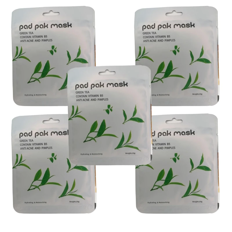 ماسک صورت پد پاک مدل چای وزن ۲۵ گرم بسته ۵ عددی