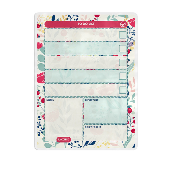 تخته وایت برد لاژید مدل پلنر کد ToDO012 سایز 20*30 سانتی متر