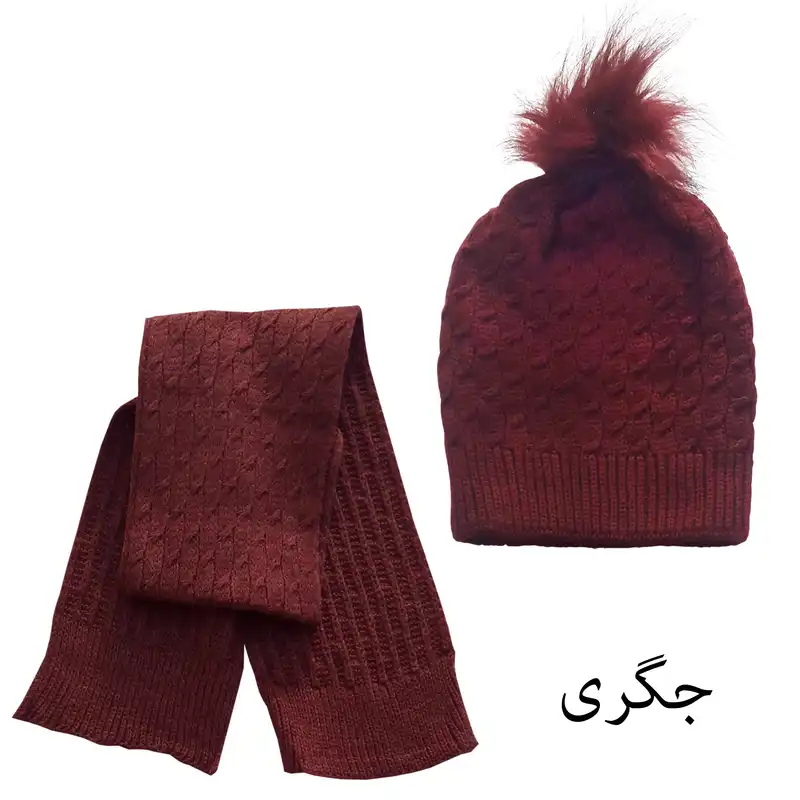 ست کلاه و شال گردن بافتنی بچگانه مدل Tal 11