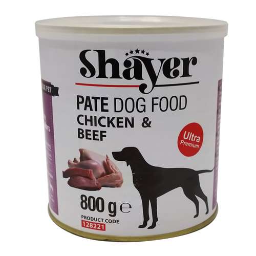 کنسرو غذای سگ شایر مدل chicken and beef 2 وزن 800 گرم