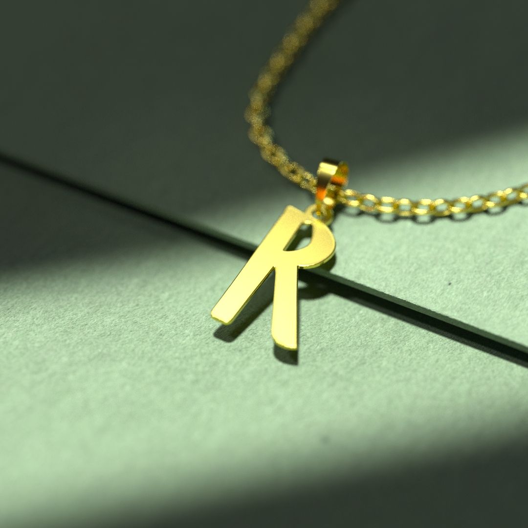 گردنبند طلا 18 عیار زنانه مدوپد مدل حرف R کد H3-1-1226 -  - 2