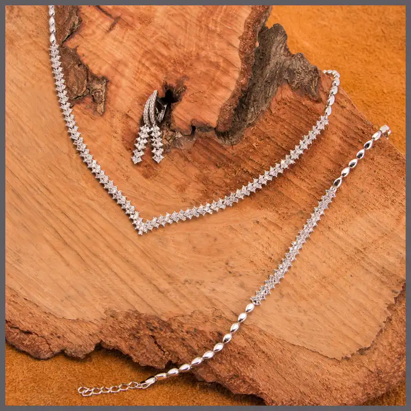 نیم ست نقره زنانه مدل GTA-978