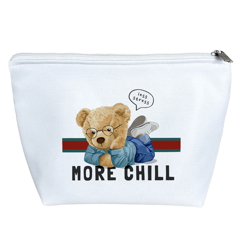 کیف لوازم آرایش دخترانه خندالو مدل خرس تدی  کد 2438