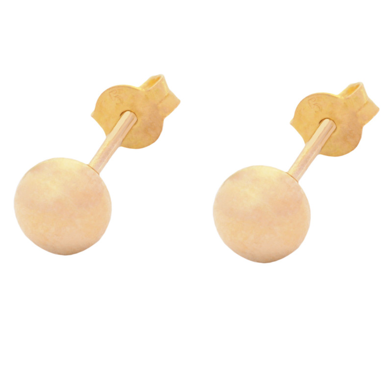 گوشواره میخی طلا 18 عیار زنانه طلای مستجابی مدل گوی