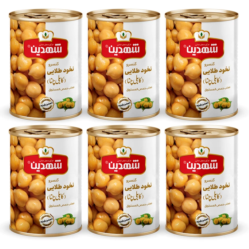 کنسرو نخود طلایی کابلی چنا شهدین - 370 گرم بسته 6 عددی