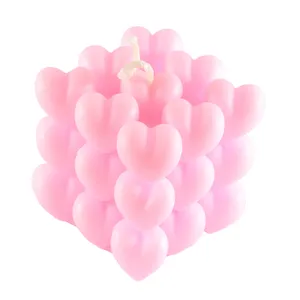 شمع دست ساز مدل روبیک قلبی