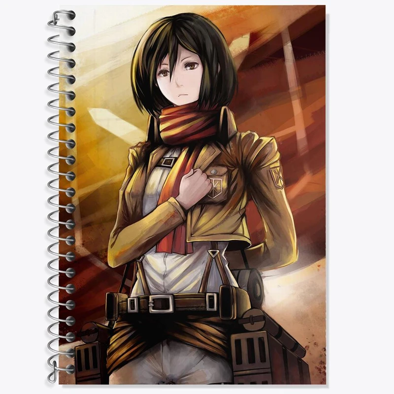 دفتر زبان 50 برگ خندالو مدل سه خط طرح میکسا انیمه اتک آن تایتان Attack on Titan کد 4848