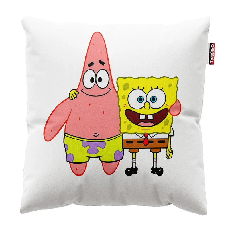  کوسن پاد آفرین طرح کارتونی باب اسفنجی کد 1858 سایز 30*30 سانتی متر