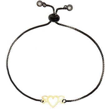 دستبند طلا 18 عیار زنانه کرابو طرح قلب مدل Kr1504