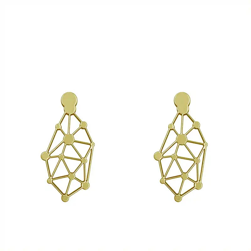 گوشواره طلا 18 عیار زنانه مدوپد مدل هندسی کد GA1-15000