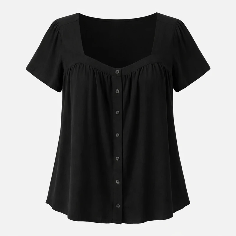 شومیز آستین کوتاه یقه باز زنانه مدل 38116