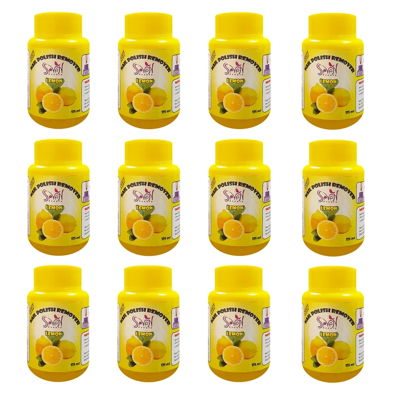لاک پاک کن اس سون بیوتی مدل لیمو اسفنجی حجم 125 میلی لیتر مجموعه 12 عددی