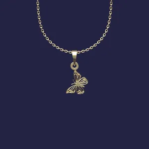 گردنبند طلا 18 عیار زنانه مدوپد مدل پروانه کد Y2-1-1049