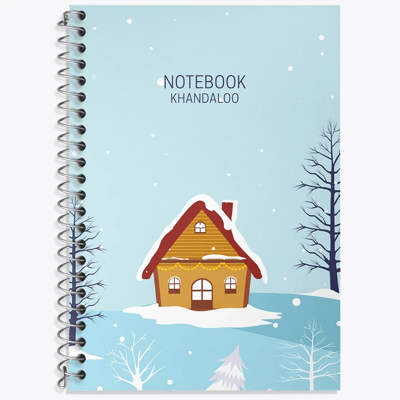دفتر زبان 50 برگ خندالو مدل سه خط طرح کلبه زمستانی کد N1167