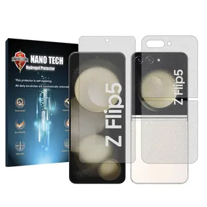 Nano tech matte screen protector suitable for Samsung Galaxy Z Flip5 mobile phone along with back of the phone
