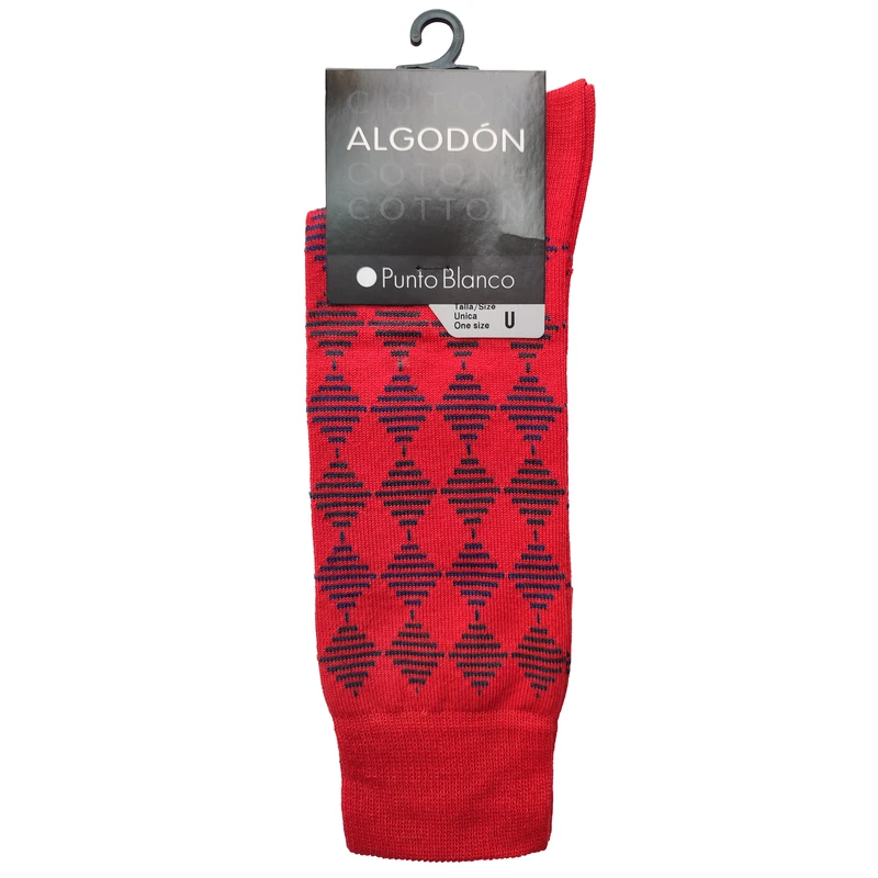 جوراب مردانه پونتو بلانکو مدل کتان آلگادون طرح دار  599-10-74733